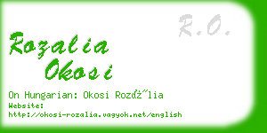 rozalia okosi business card